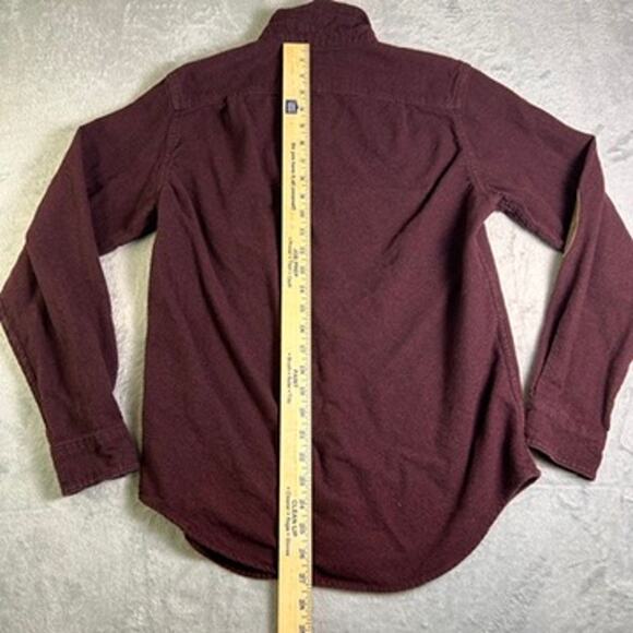 J. Crew Wool Button Down Mens Small Leather Elbow Patches Soft Fall Flannel - Picture 9 of 10